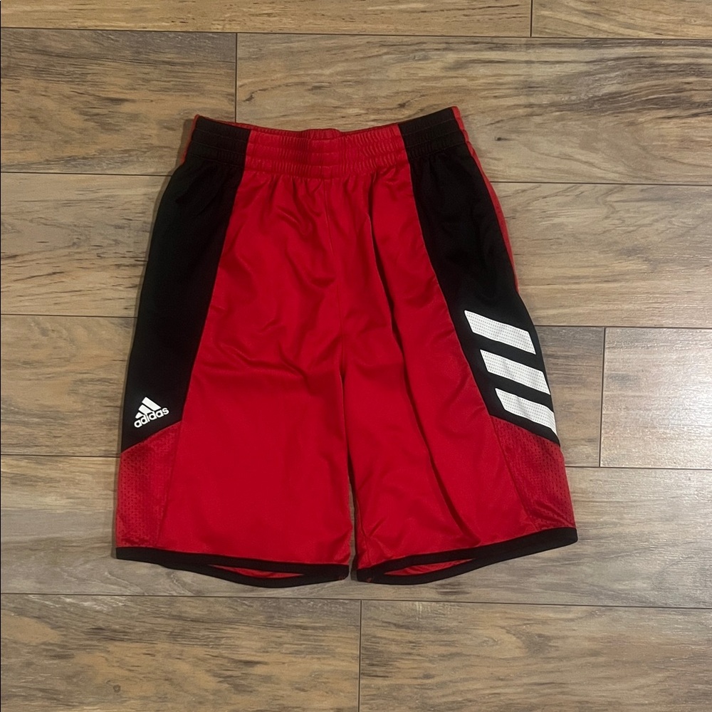 Adidas Red and Black Sports Shorts